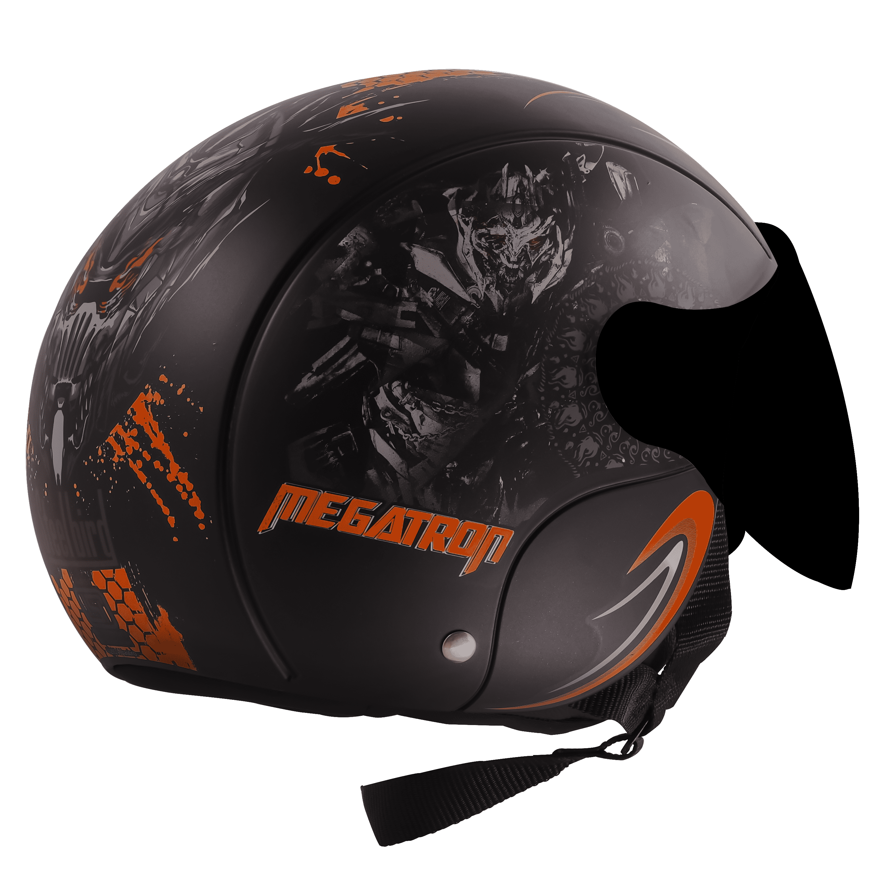 SBH-16 MEGATRON GLOSSY BLACK WITH ORANGE